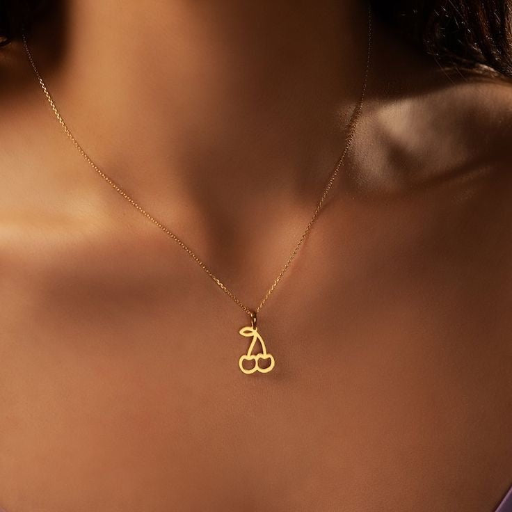 18K Gold Cherry Necklace - Noora & Co.