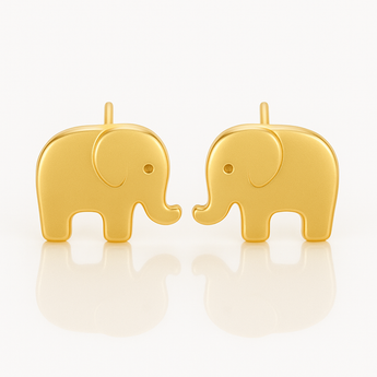 18K Gold Elephant Earrings - Noora & Co.