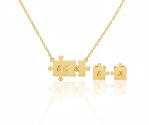 18K Gold Puzzle Personalized Jewelry Set