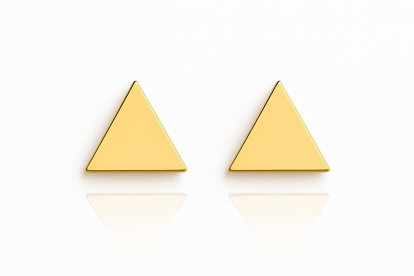 18K Gold Triangle Earring