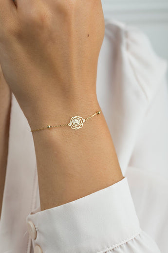 18K Gold Rose Bracelet - Noora & Co.