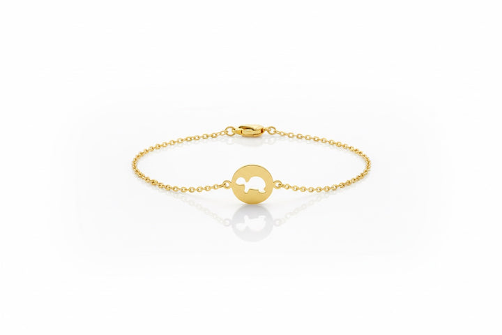 18K Gold Baby Turtle Bracelet