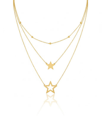 18K Gold Triple-Line Necklace - Noora & Co.