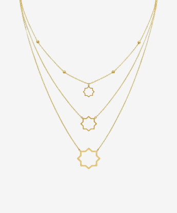 18K Gold Triple-Line Necklace - Noora & Co.