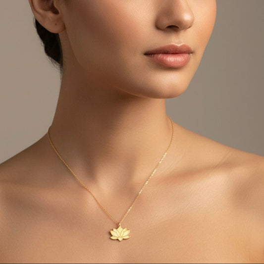 18K Gold Lotus Flower Necklace - Noora & Co.