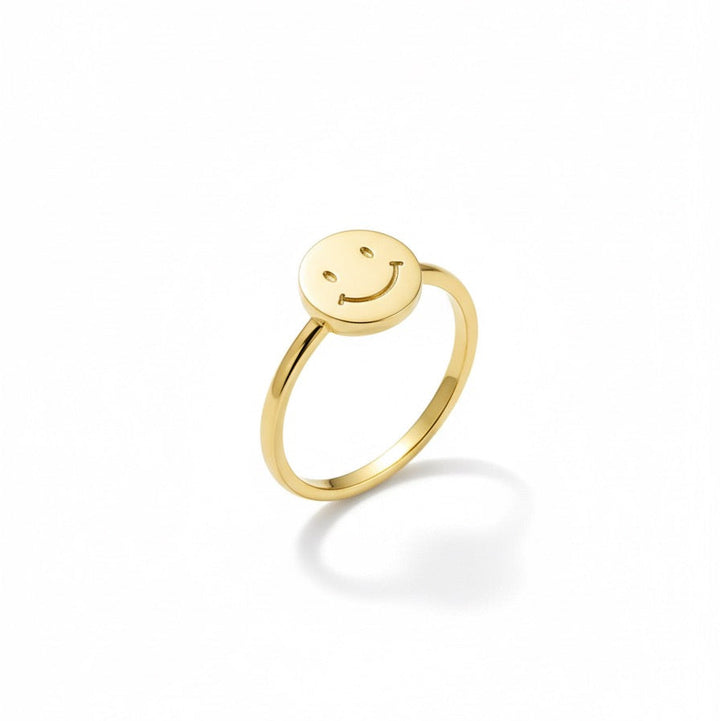 18K Gold Smiley Ring – Shine with Joy