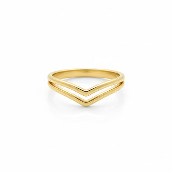 18K Gold V Ring – Bold Simplicity in Perfect Balance - Noora & Co.