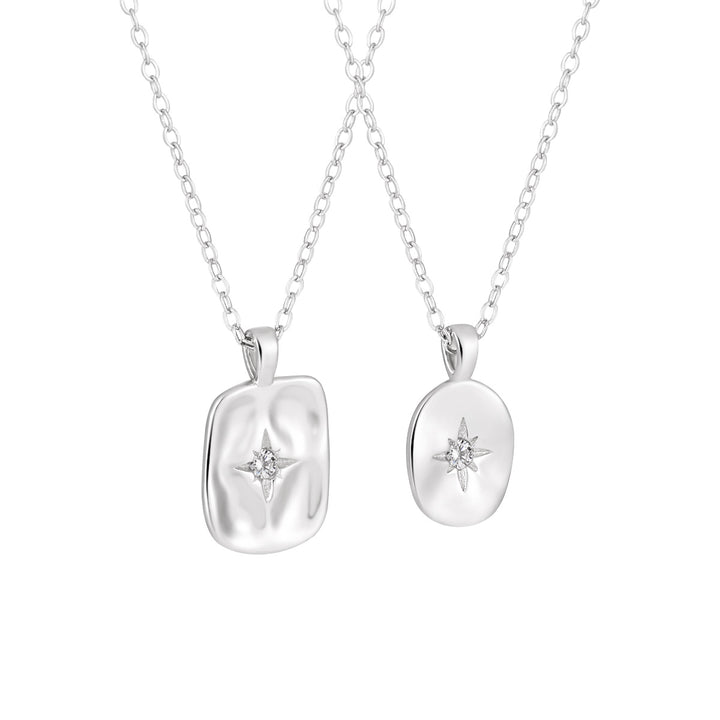 Women Geometry Shining CZ Star Geometry 925 Sterling Silver Necklace - Noora & Co.