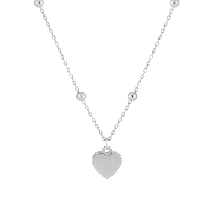 Girl Gift Simple Smoot Heart 925 Sterling Silver Necklace - Noora & Co.