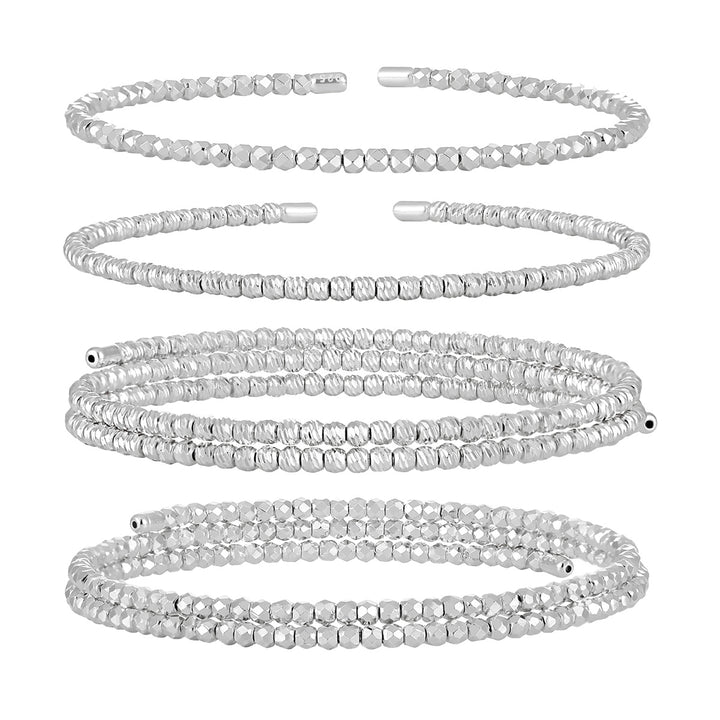 Fashion Irregular Geometry Women Carved 925 Sterling Silver Open Bangle - Noora & Co.