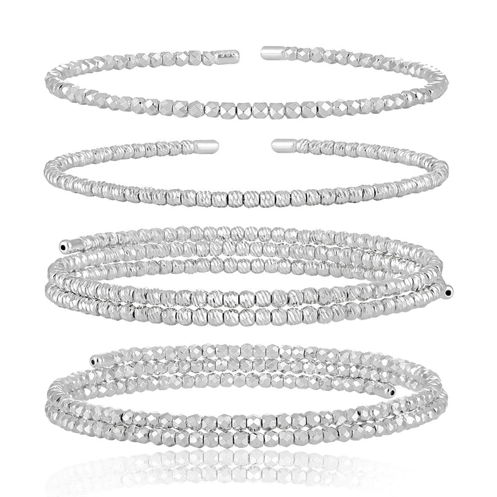 Fashion Irregular Geometry Women Carved 925 Sterling Silver Open Bangle - Noora & Co.