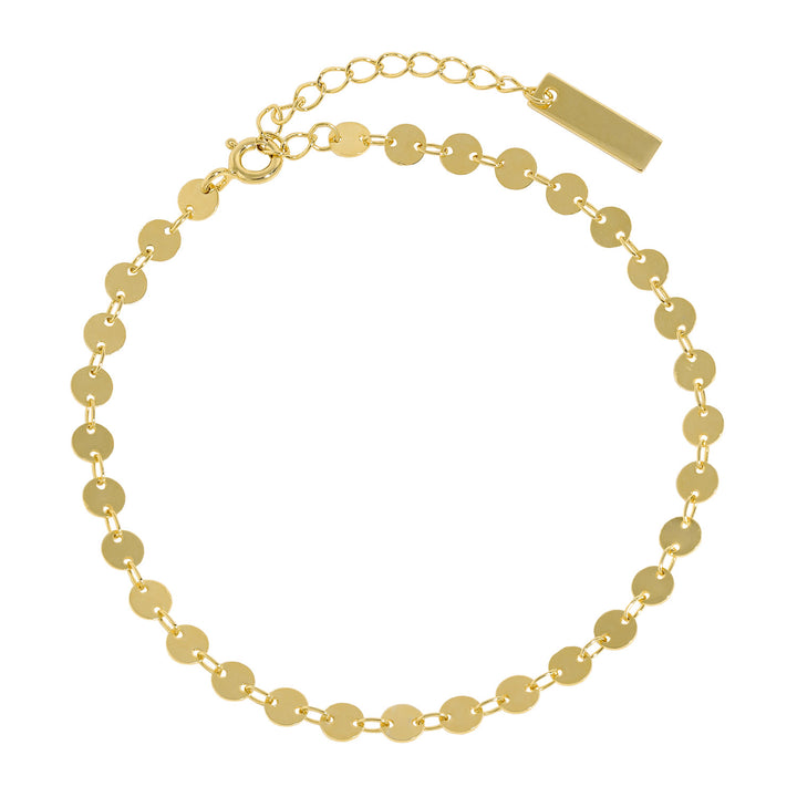 Fashion Geometry Round  Diskette 925 Sterling Silver Anklet/Bracelet - Noora & Co.