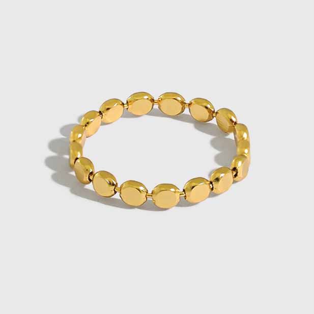 Geometry Oblate Bead 925 Sterling Silver Ring - Noora & Co.