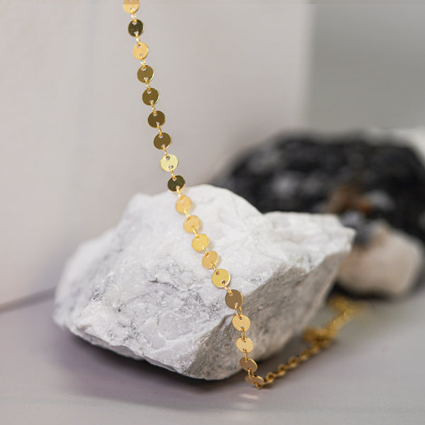 Fashion Geometry Round  Diskette 925 Sterling Silver Anklet/Bracelet - Noora & Co.