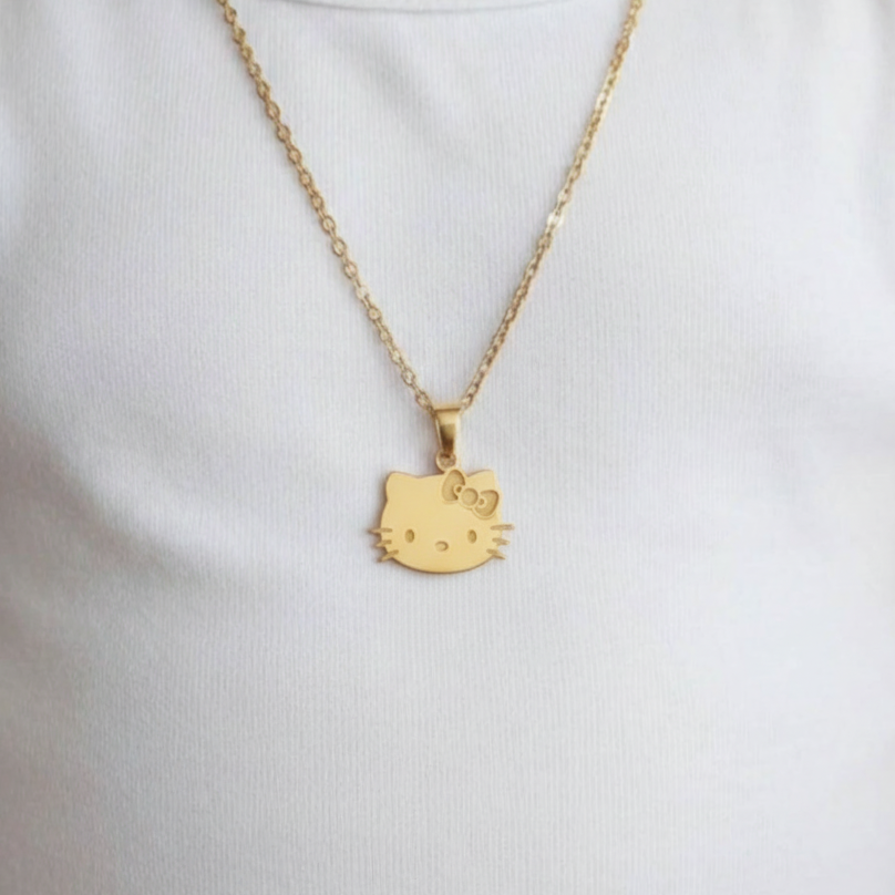 18K Gold Hello Kitty Baby Necklace