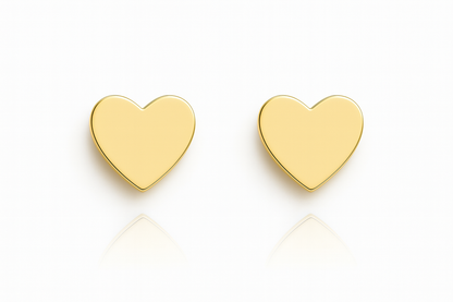18K Gold Heart Earring