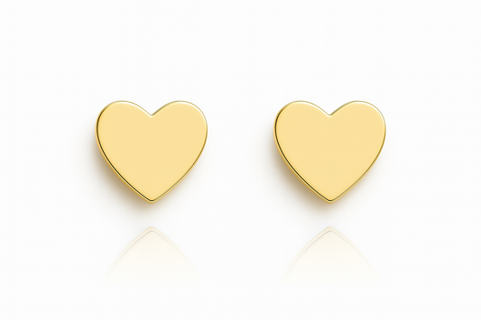 18K Gold Heart Earring