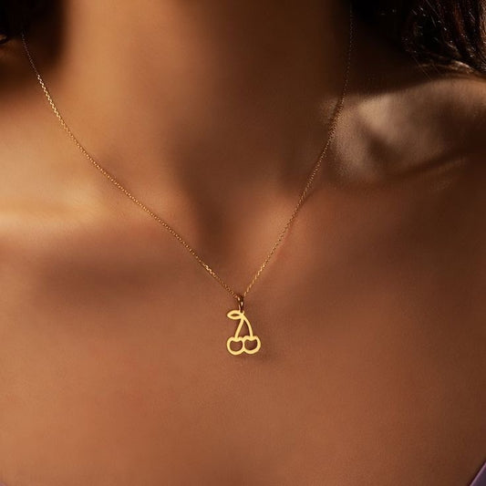 18K Gold Cherry Necklace