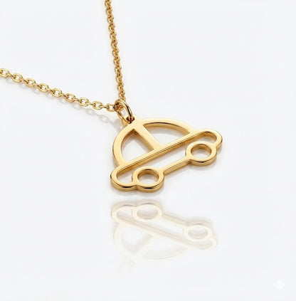 18K Gold Baby Car Necklace