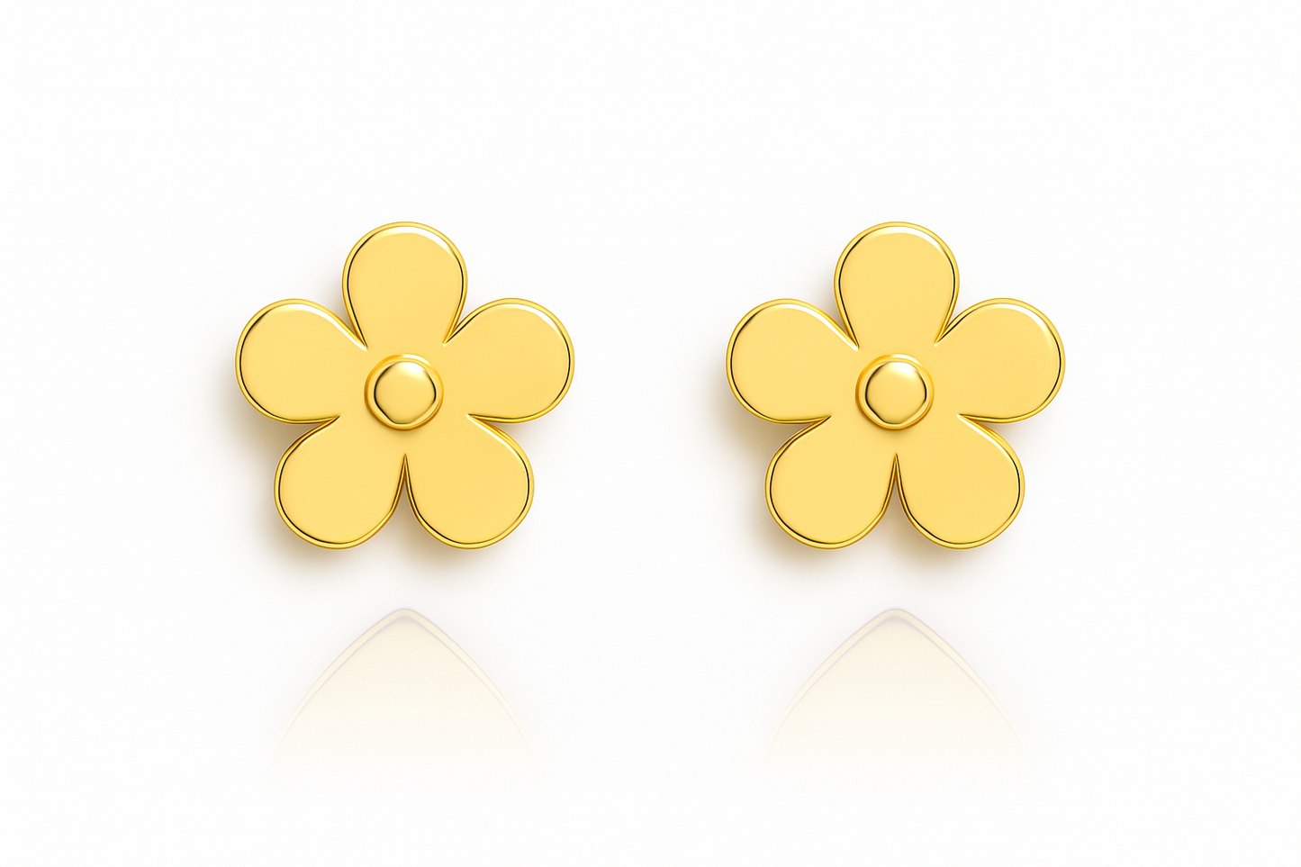 18K Gold Flower Earring