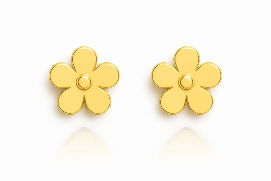 18K Gold Flower Earring