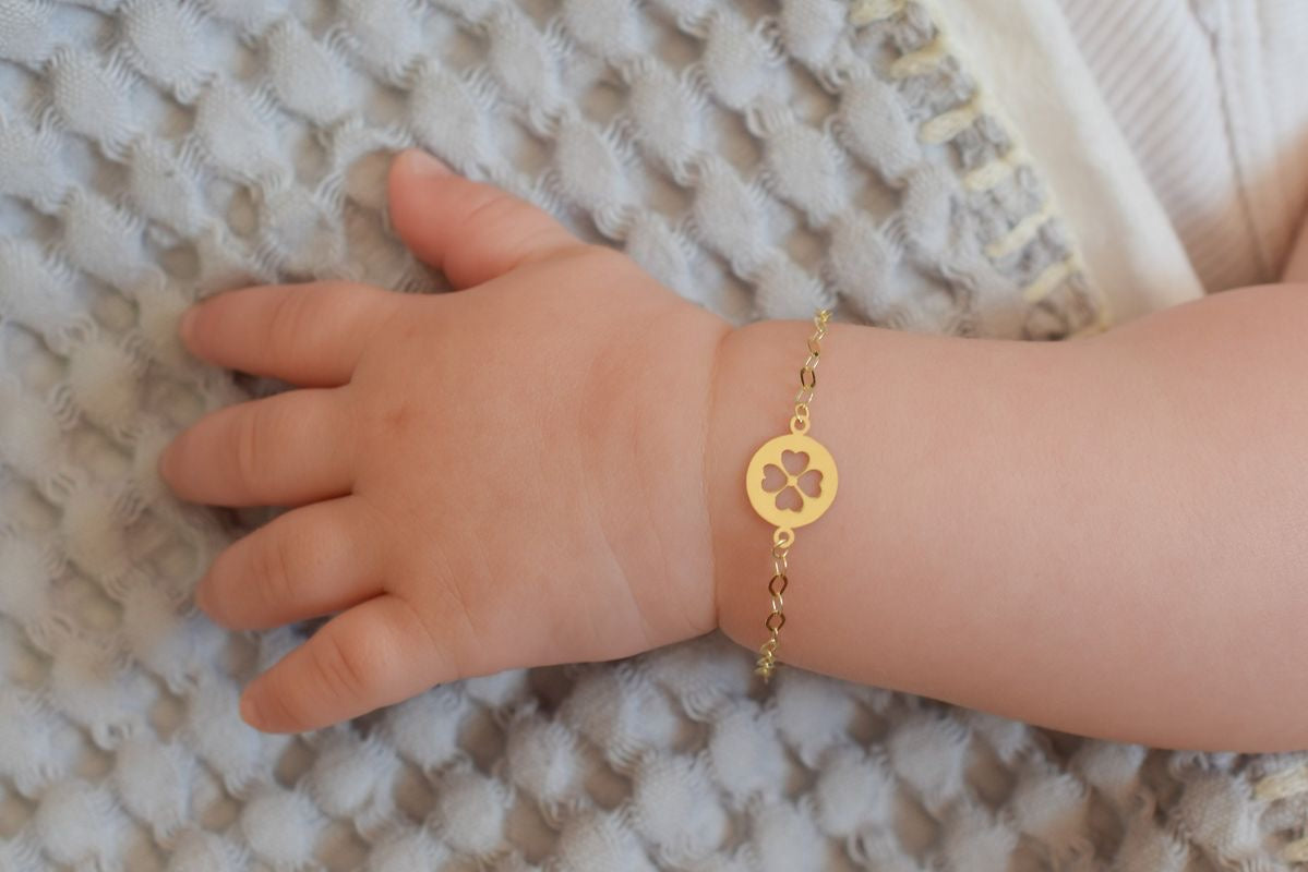 18K Gold Baby Lucky Flower Bracelet