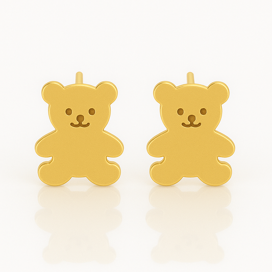 18K Gold Teddy Earrings