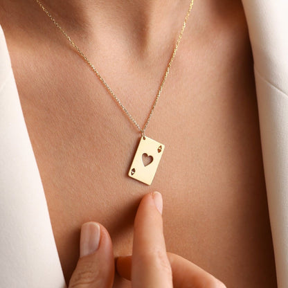 18K Gold A Heart Necklace - Noora & Co.