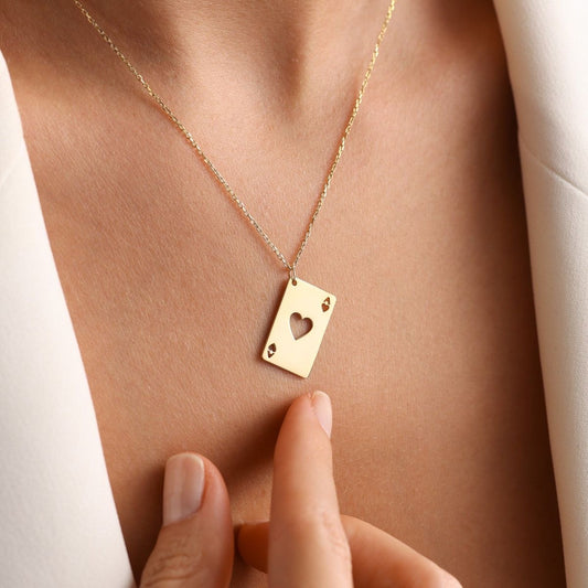 18K Gold A Heart Necklace