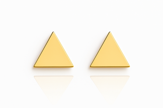 18K Gold Triangle Earring