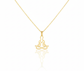 18K Gold Yoga Necklace – Meditation & Spiritual Pendant for Women | Minimal Zen Jewelry