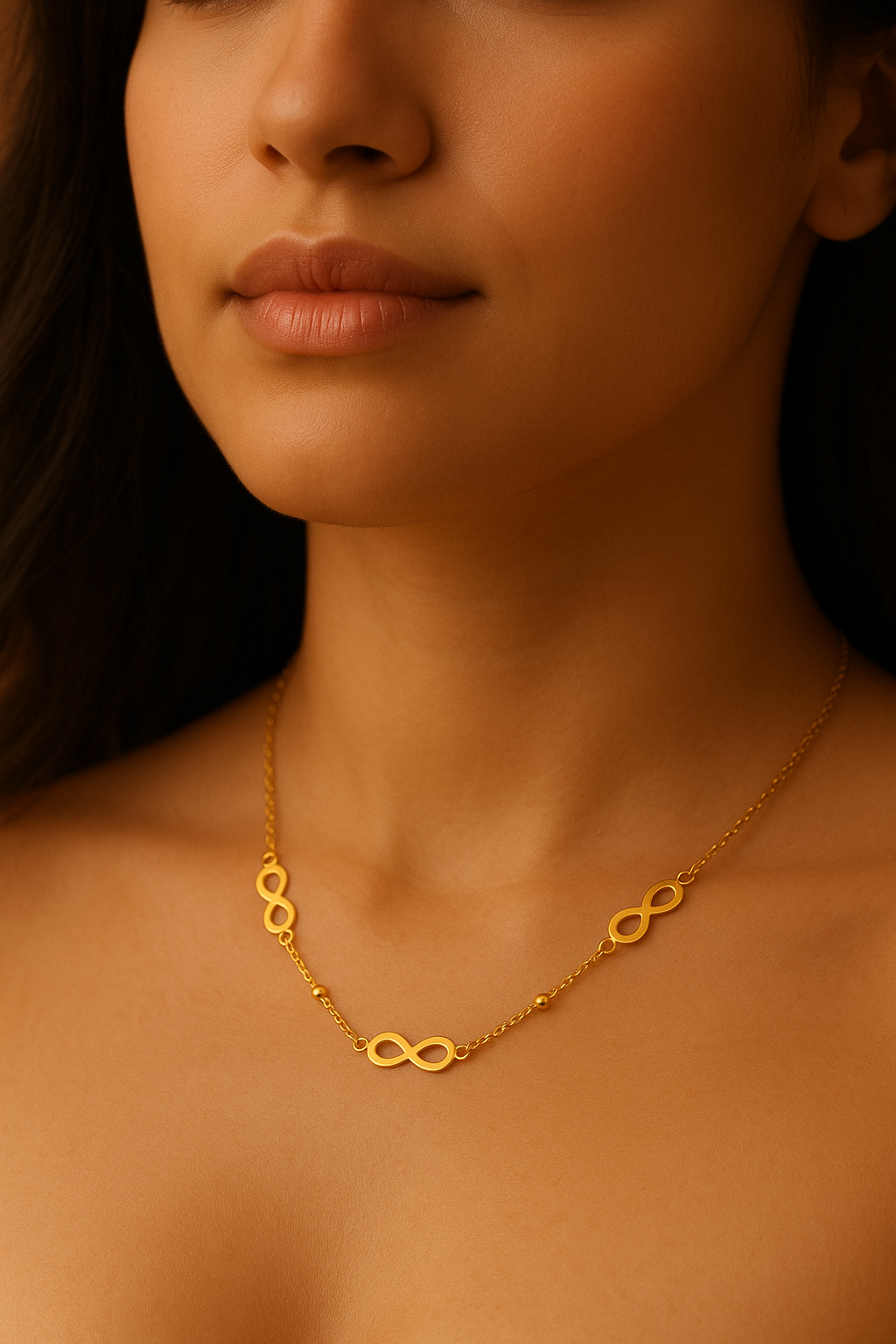 18K Gold Infinity Style Necklace - Noora & Co.