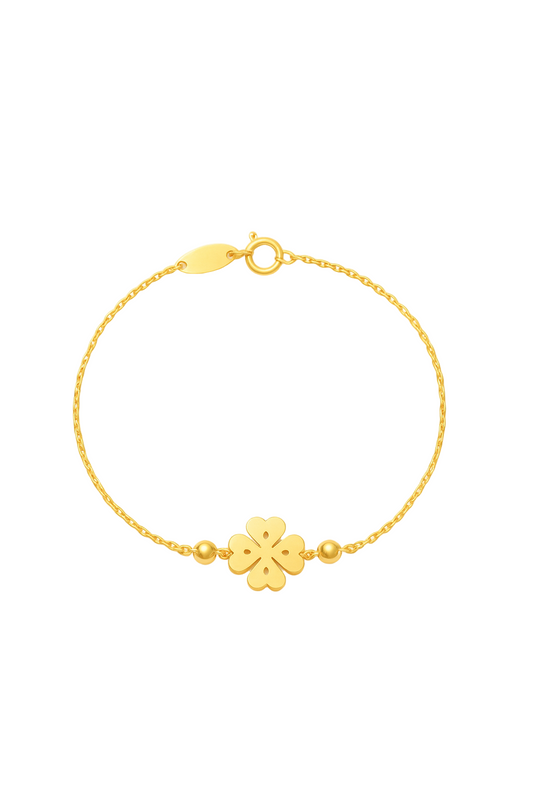18K Gold lucky Leaf Bracelet - Noora & Co.