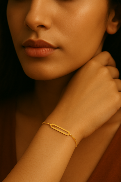 18K Gold Rectangle Bracelet - Noora & Co.