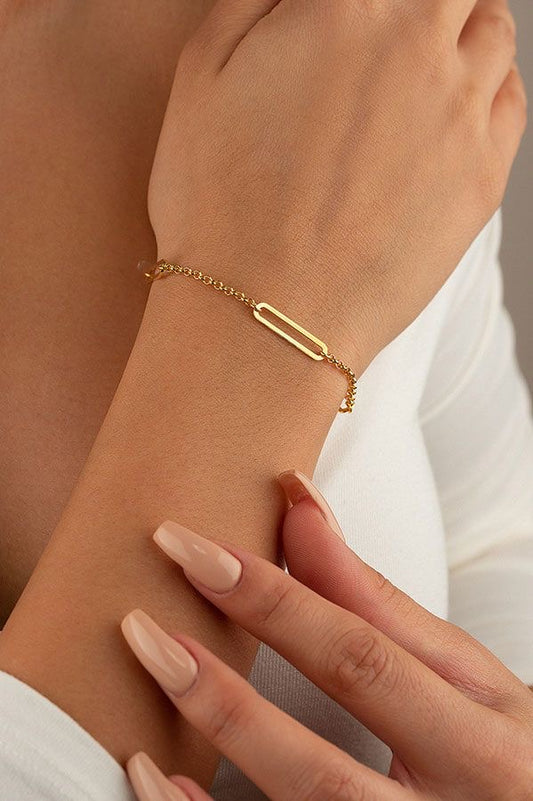 18K Gold Rectangle Bracelet