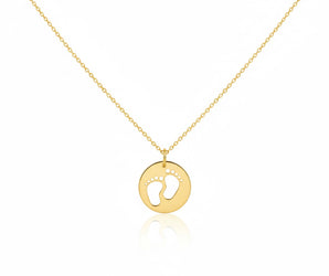 18K Gold Baby Footprint Necklace – For Mothers, Sisters & Little Ones