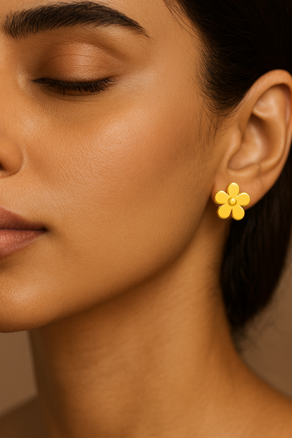 18K Gold Flower Earring - Noora & Co.