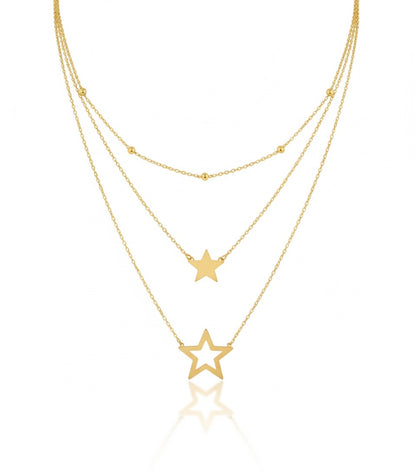 18K Gold Triple-Line Necklace - Noora & Co.