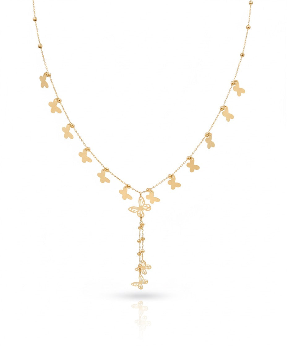 18K Gold Butterfly Charm Necklace - Noora & Co.