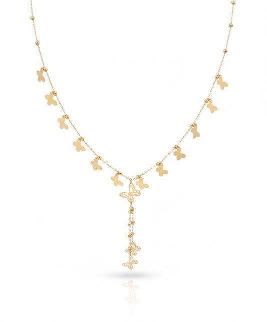 18K Gold Butterfly Charm Necklace - Noora & Co.