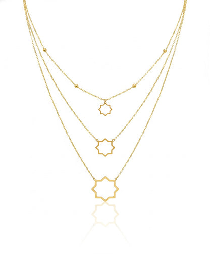 18K Gold Triple-Line Necklace - Noora & Co.