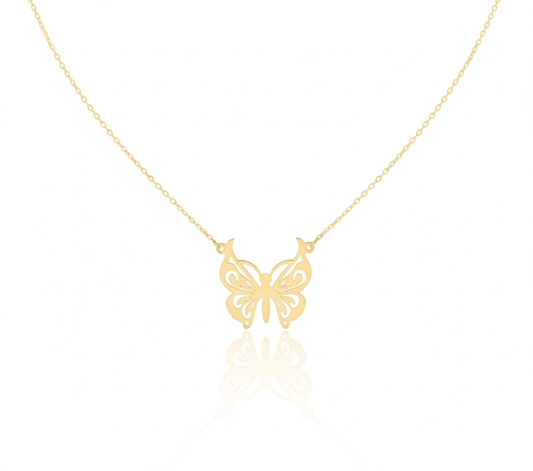18K Gold Butterfly Necklace - Noora & Co.
