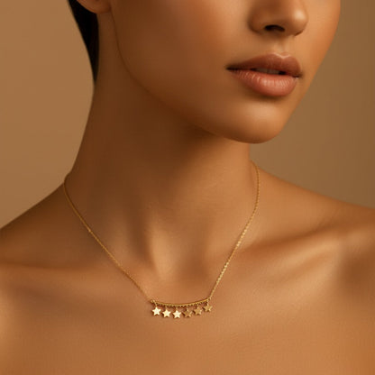 18K Gold Star Line Necklace - Noora & Co.