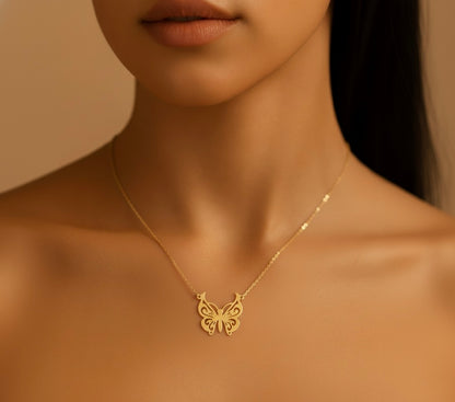18K Gold Butterfly Necklace - Noora & Co.