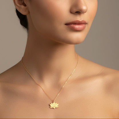 18K Gold Lotus Flower Necklace - Noora & Co.