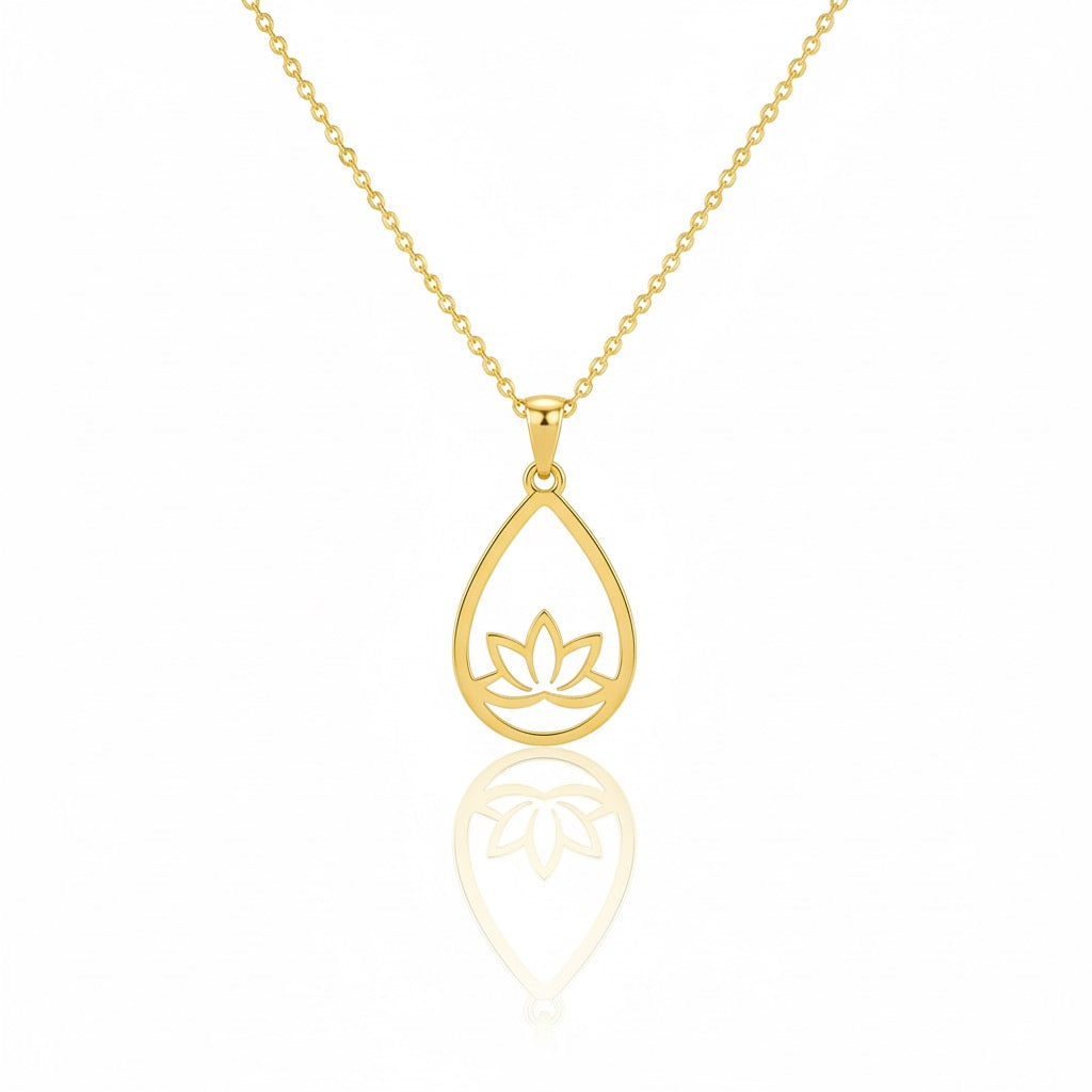 18K Gold Lotus Necklace - Noora & Co.