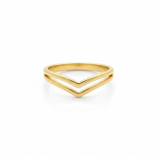 18K Gold V Ring – Bold Simplicity in Perfect Balance - Noora & Co.