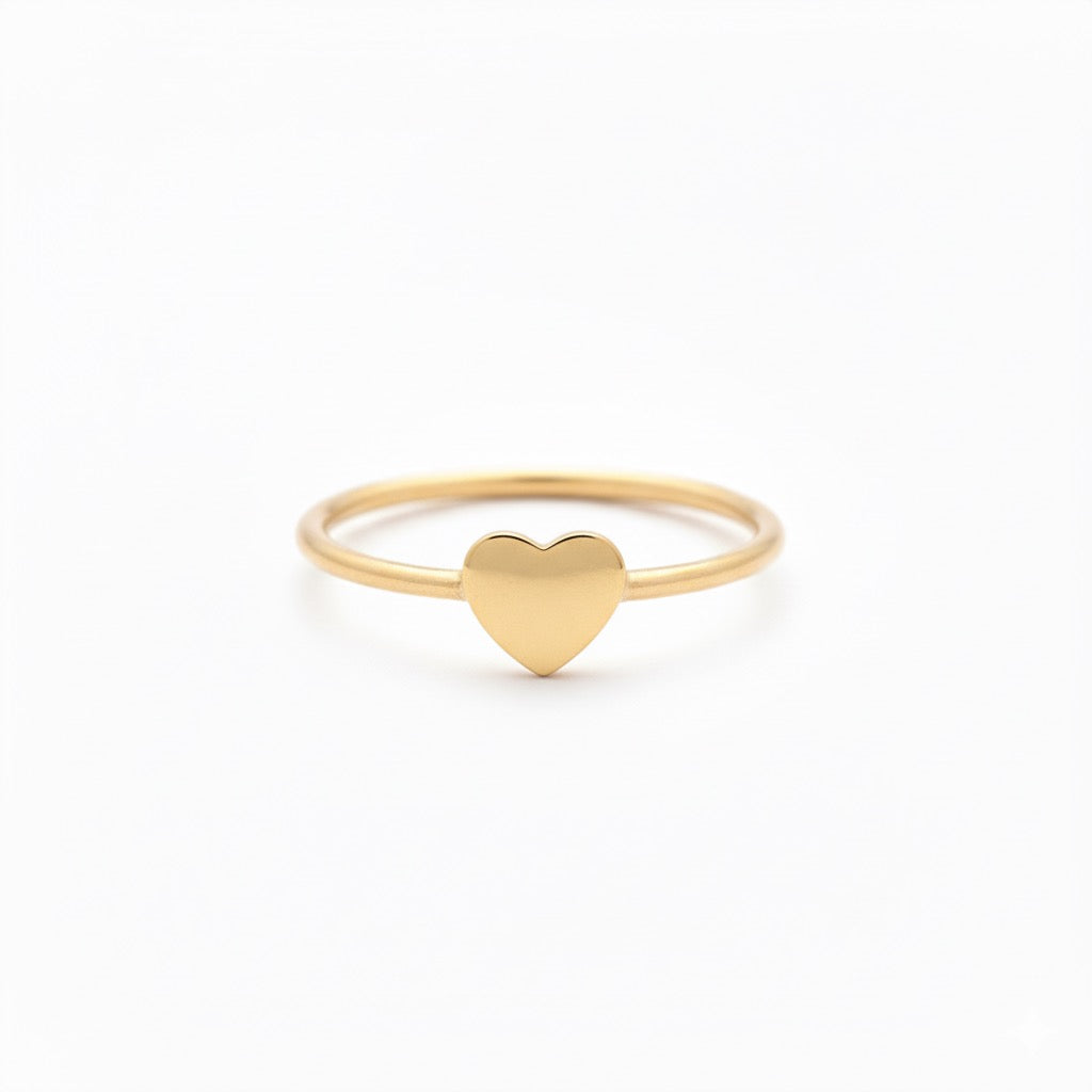 18K Gold Heart Ring – Pure Love in Minimal Form - Noora & Co.