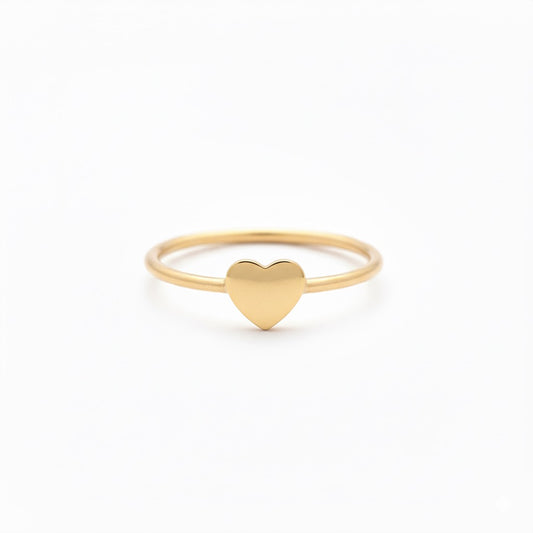 18K Gold Heart Ring – Pure Love in Minimal Form - Noora & Co.