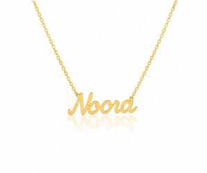 18K Solid Gold Custom Name Necklace – Arabic or English - Noora & Co.